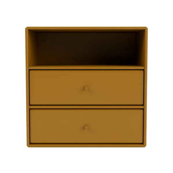 Mini 1006 Bookcase with 2 Drawers Amber