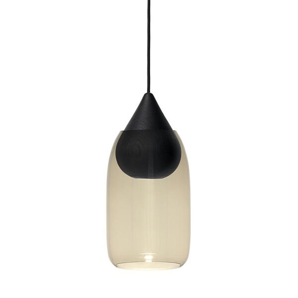 Liuku Taklampe Drop Sort Linden Wood/Smoked