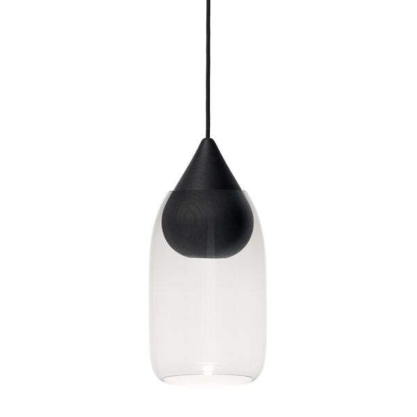 Lámpara Colgante Liuku de Madera de Tilo Negro/Transparente