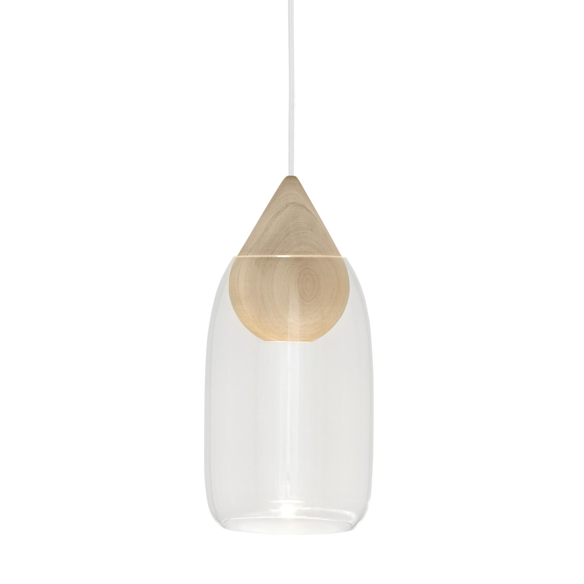 Liuku Taklampa Drop Linden Wood/ Transparent