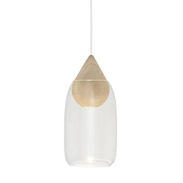 Liuku Pendant Drop Linden Wood/ Transparent