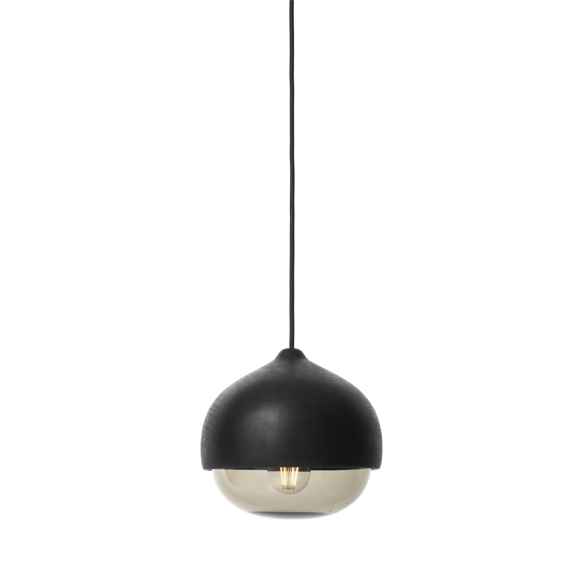Terho Taklampa Medium Svart Linden Wood