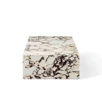 Plinth Couchtisch Niedrig Calacatta Viola Marmor