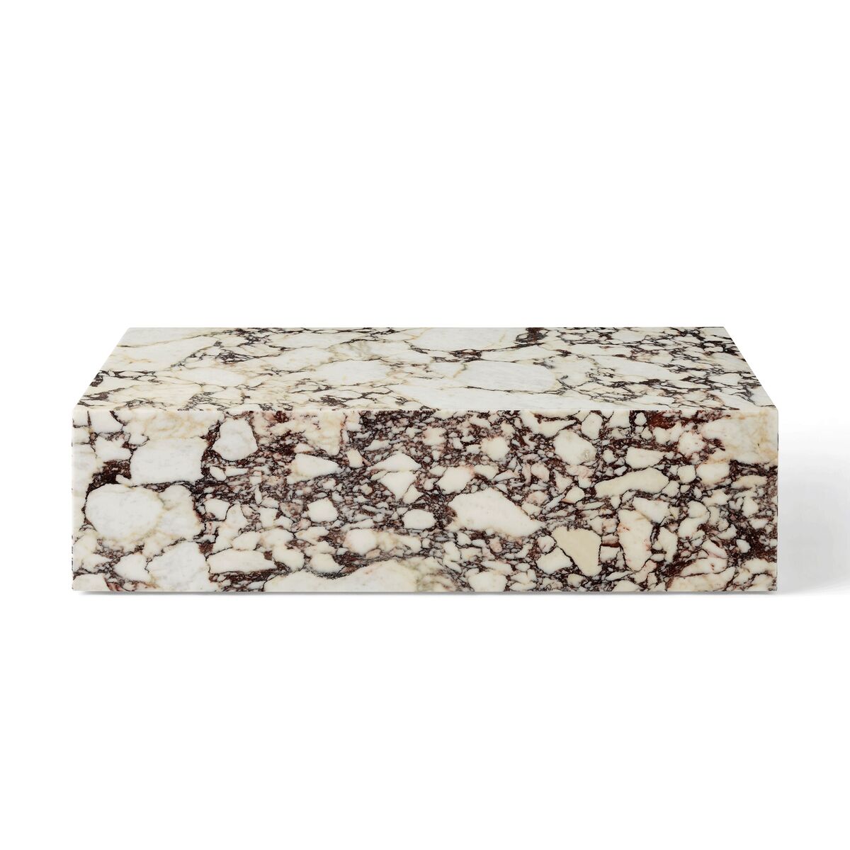 Plinth Couchtisch Niedrig Calacatta Viola Marmor