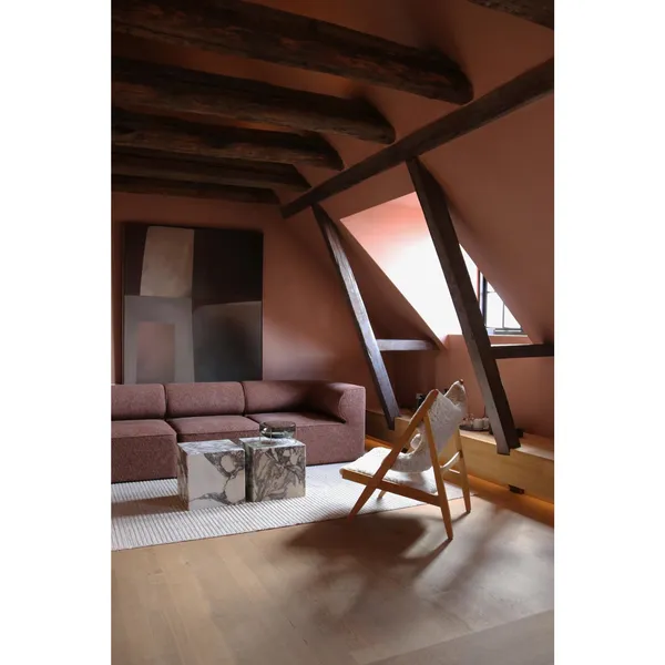 Plinth Soffbord Kubisk Calacatta Viola Marmor