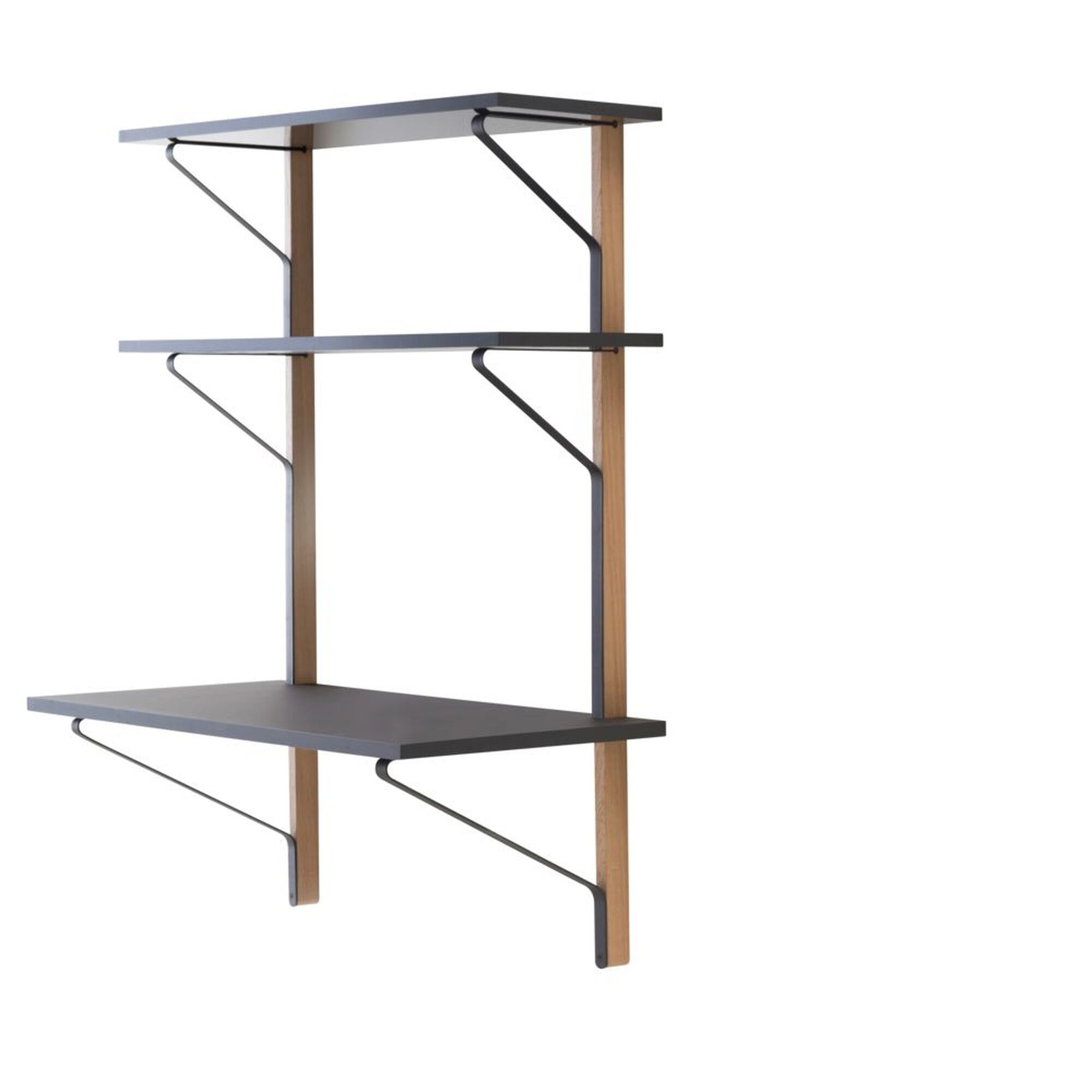 Kaari REB 013 Vegghylle med Skrivebord Sort