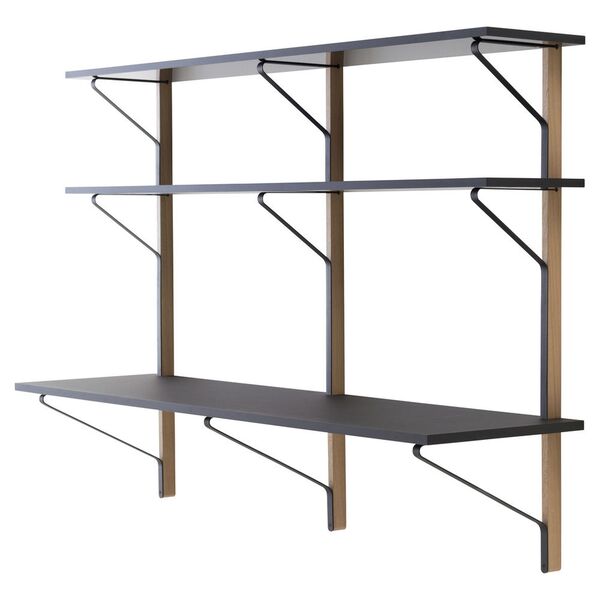 Kaari REB 010 Wall Shelf With Desk Black