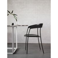 Missing Dining Chair with Armrest Black Ash Wood