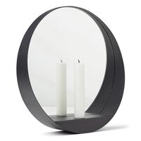 Glim Mirror/ Candlestick Round Black