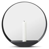 Glim Mirror/ Candlestick Round Black