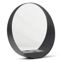 Glim Mirror/ Candlestick Round Black