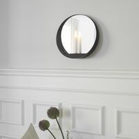 Glim Mirror/ Candlestick Round Black