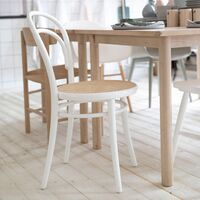 No 14 Eettafelstoel Rotan/ Wit