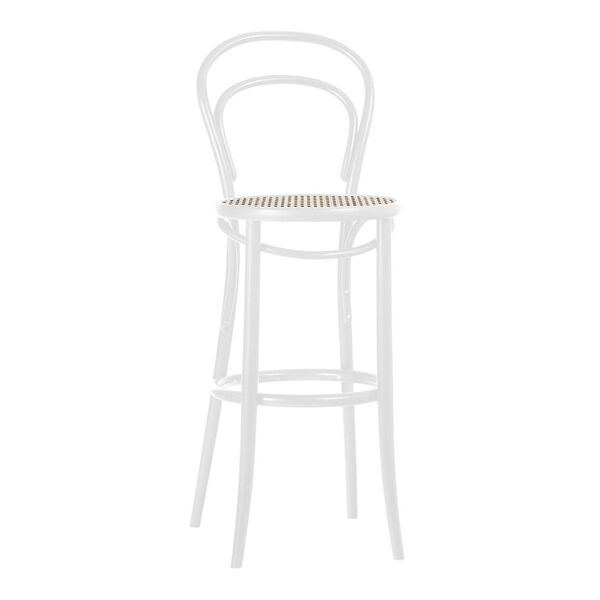 No 14 Taburete de Bar 61 cm Ratán/ Blanco