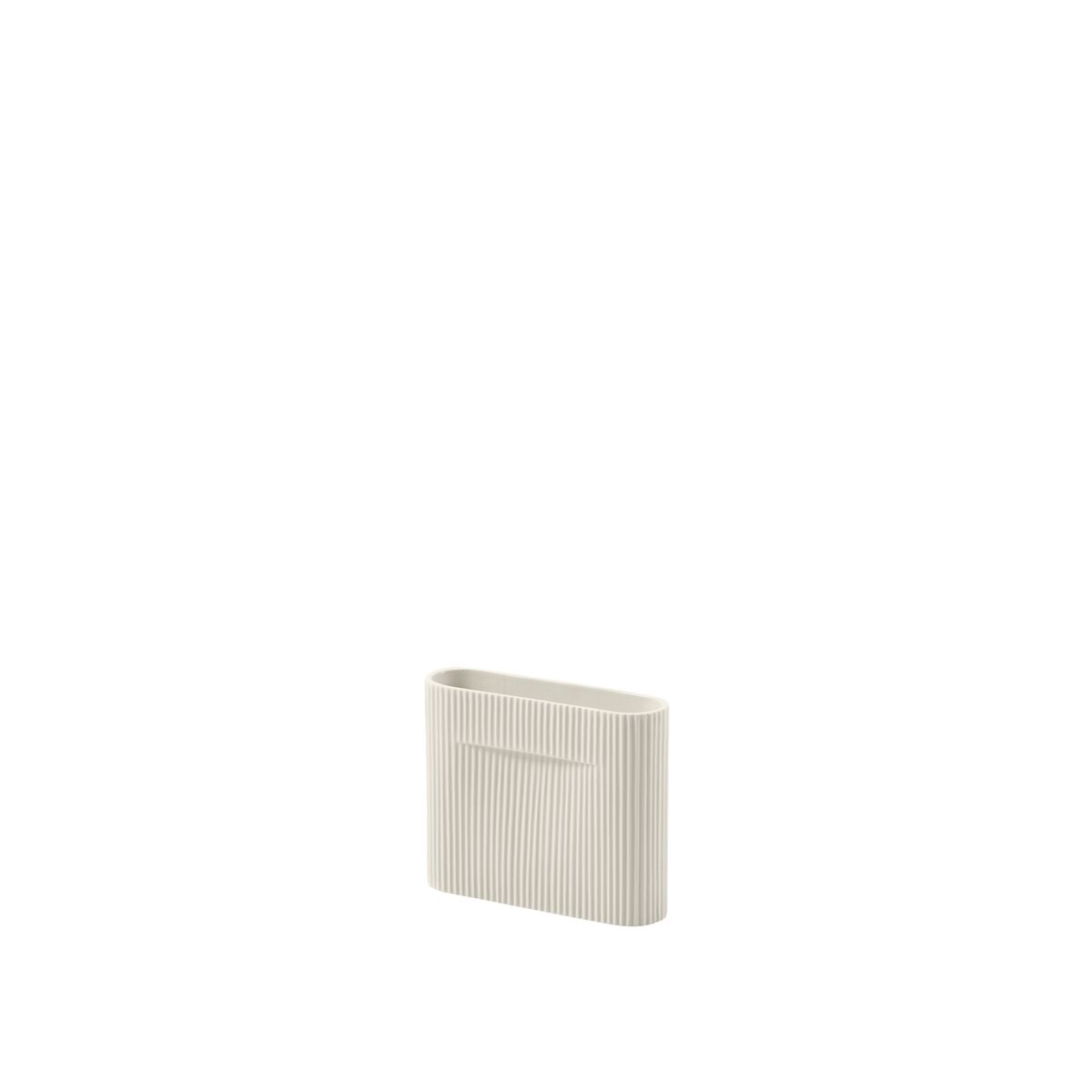 Ridge Vase Råhvid H16,5 cm