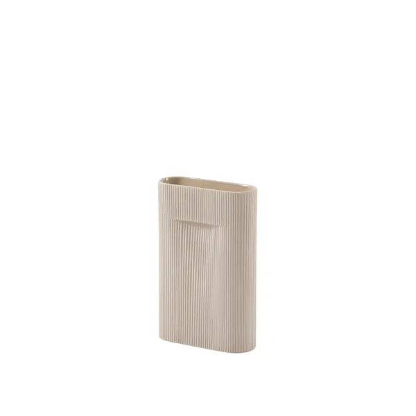 Ridge Vase Beige H35 cm