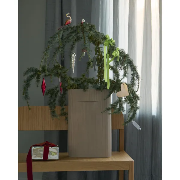Ridge Vase Beige H35 cm