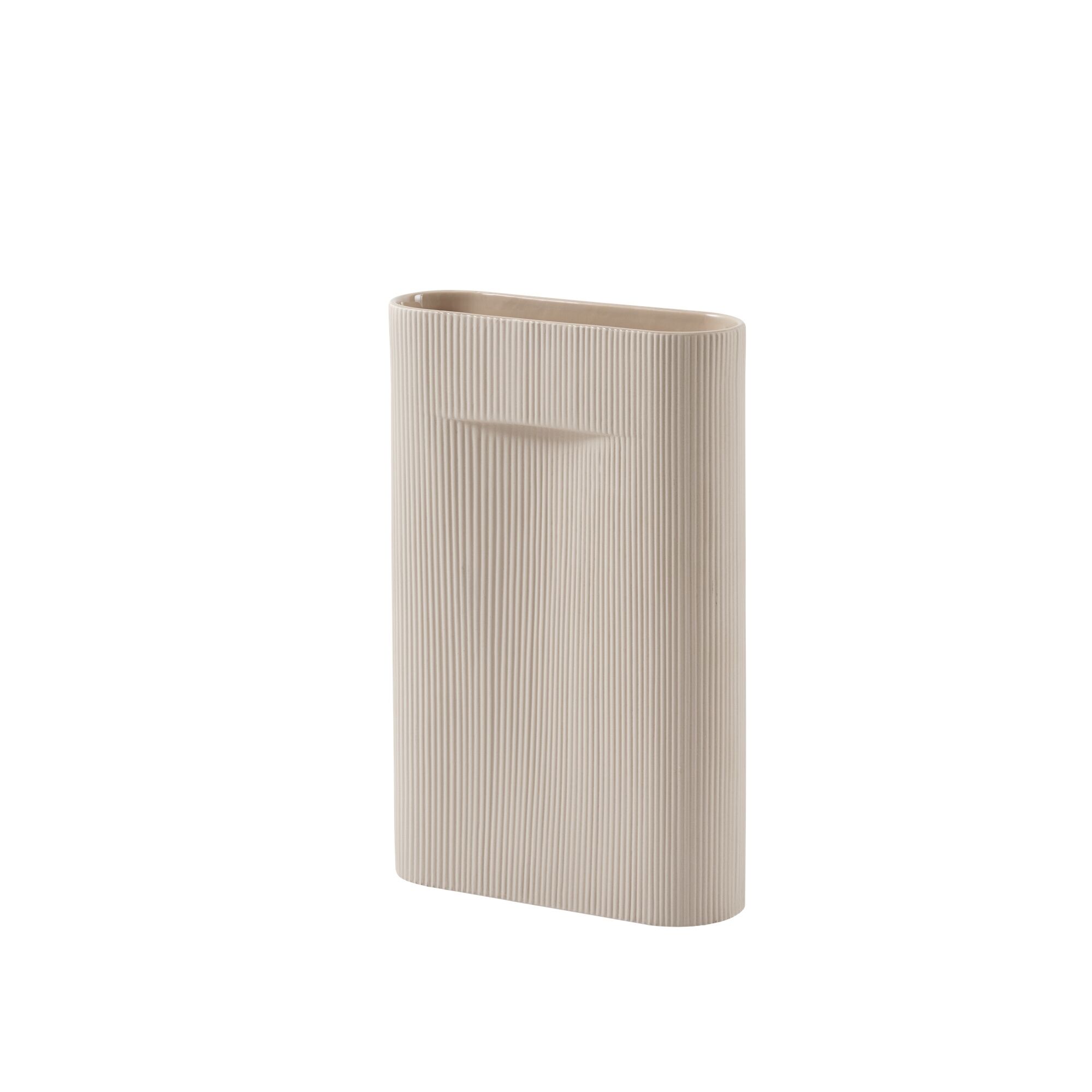 Ridge Vase Beige H48.5 cm