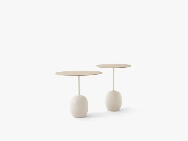 Lato LN8 Tavolino Rovere Laccato/Marmo Crema Diva