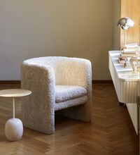 Lato LN8 Tavolino Rovere Laccato/Marmo Crema Diva
