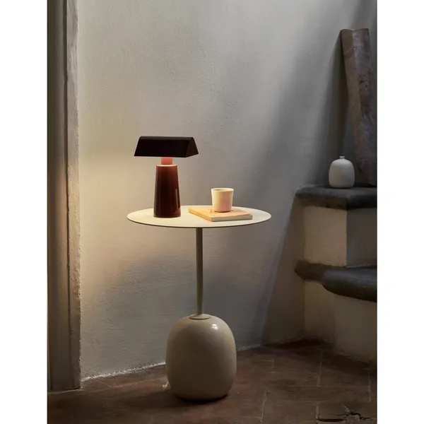 Lato LN8 Tavolino Laccato Noce/Marmo Emparador