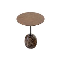 Lato LN8 Tavolino Laccato Noce/Marmo Emparador
