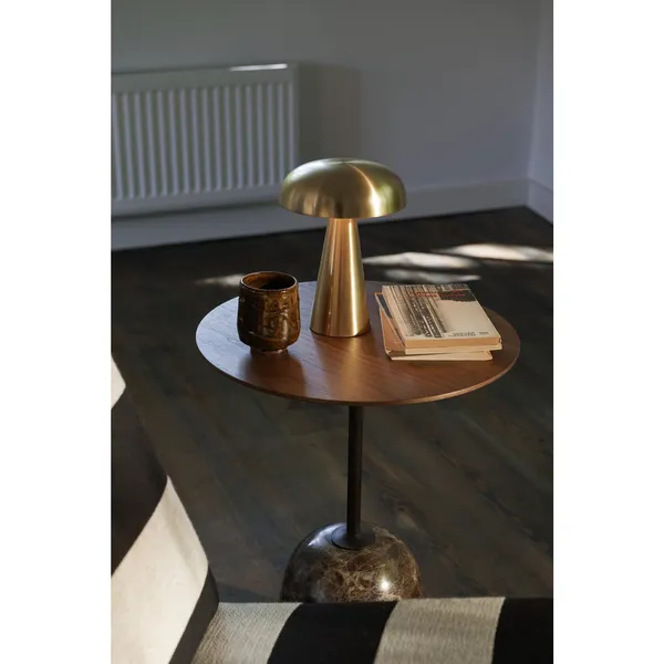 Lato LN8 Tavolino Laccato Noce/Marmo Emparador
