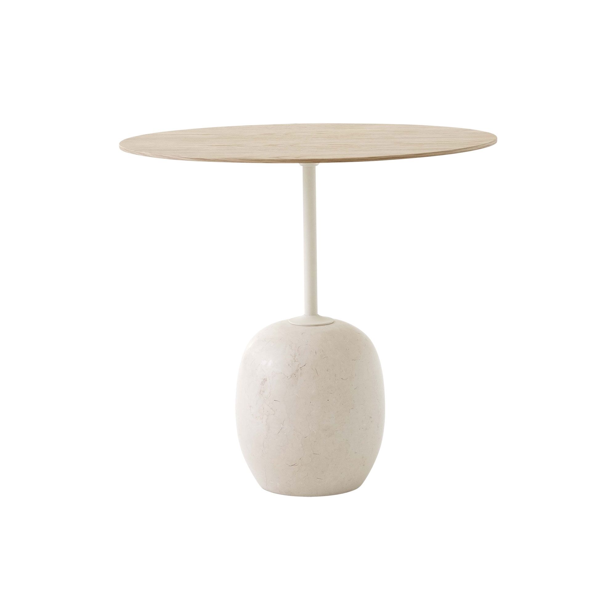 Lato LN9 Table Basse Ovale Chêne Laqué/Marbre Crema Diva