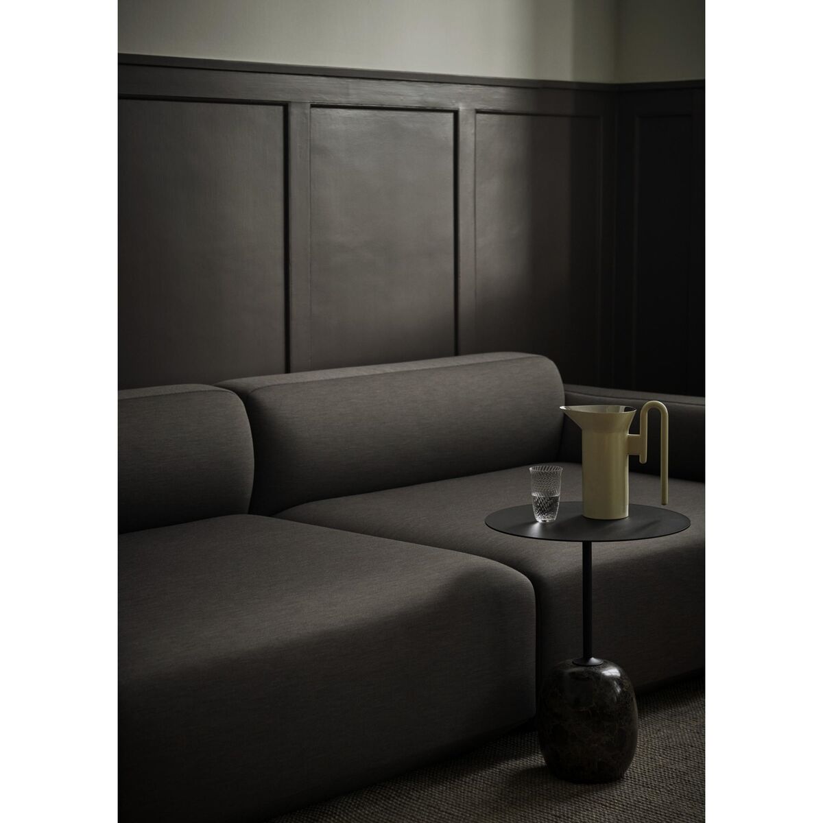 Lato LN9 Couchtisch Oval Lackierte Eiche/Crema Diva Marmor