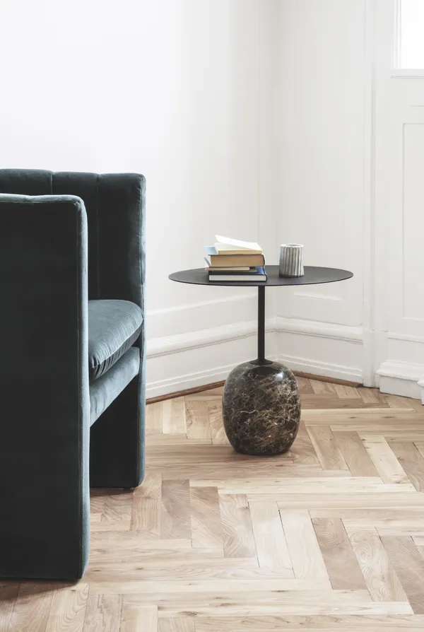 Lato LN9 Coffee Table Oval Lacquered Oak/Crema Diva Marble