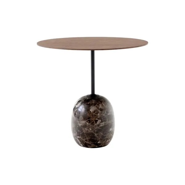 Lato LN9 Coffee Table Oval Lacquered Walnut/Emparador Marble
