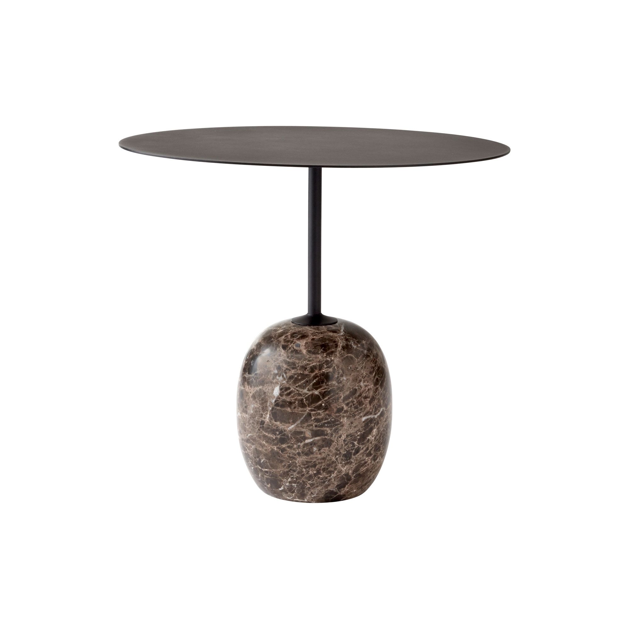 Lato LN9 Sofabord Oval Varm Sort/Emparador Marmor