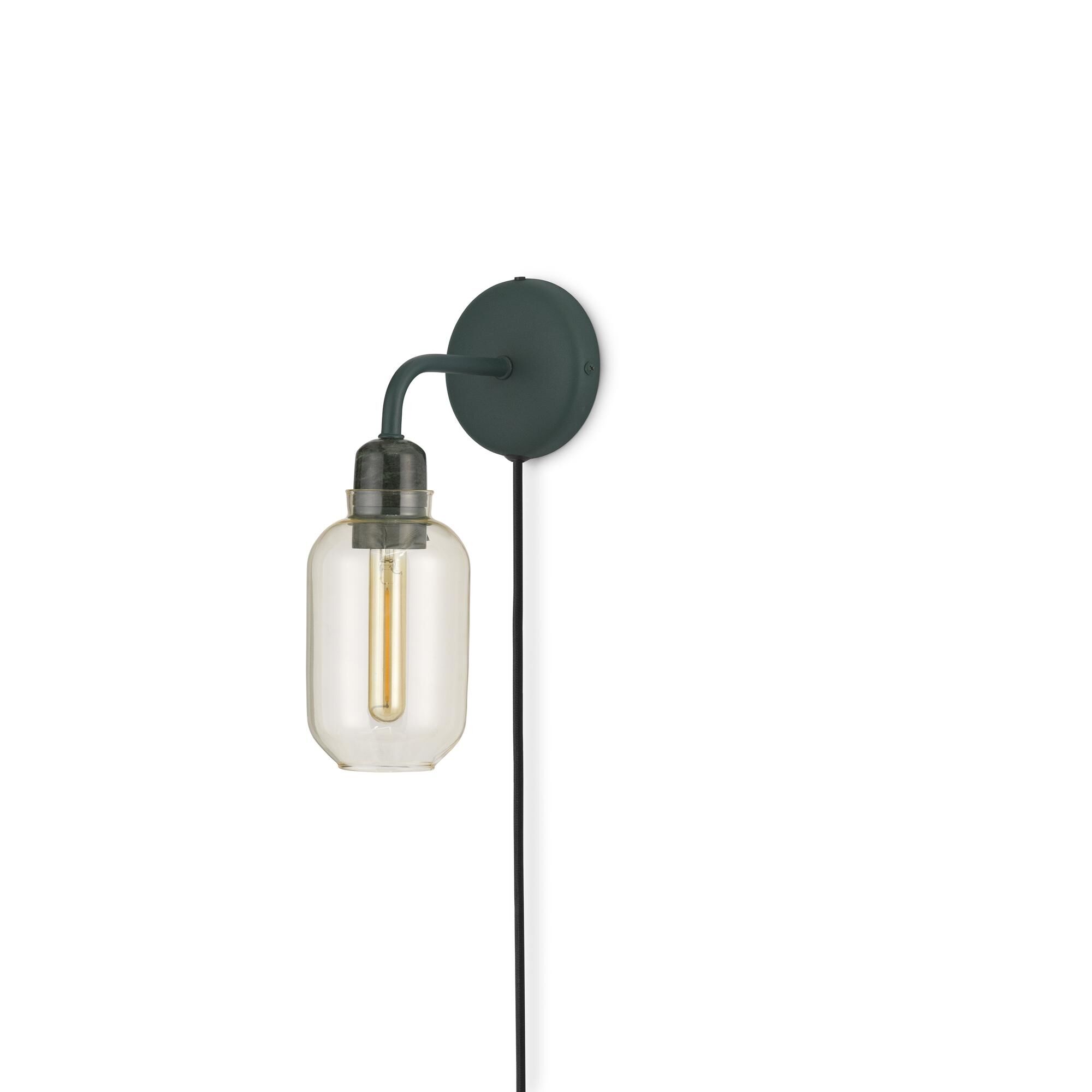 Amp V&auml;gglampa Guld/ Gr&ouml;n