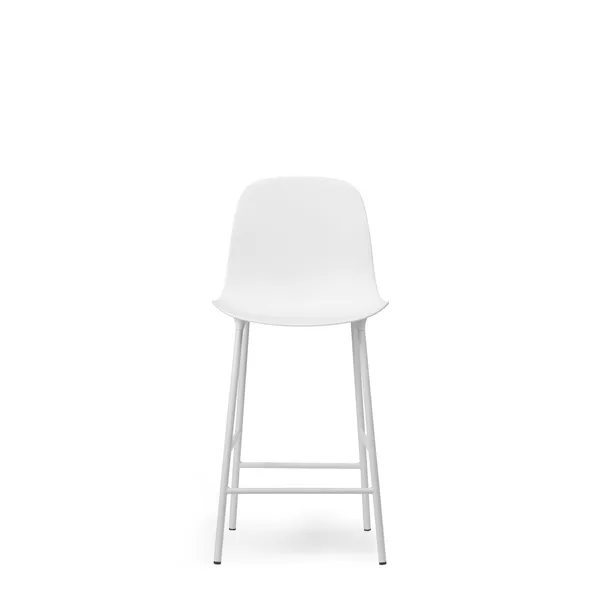 Form Bar Stool with Backrest H65 cm White/ White Steel