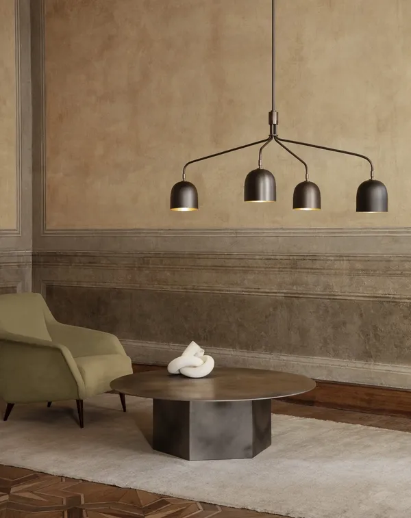 Howard Chandelier 4 Arm Long Gunmetal