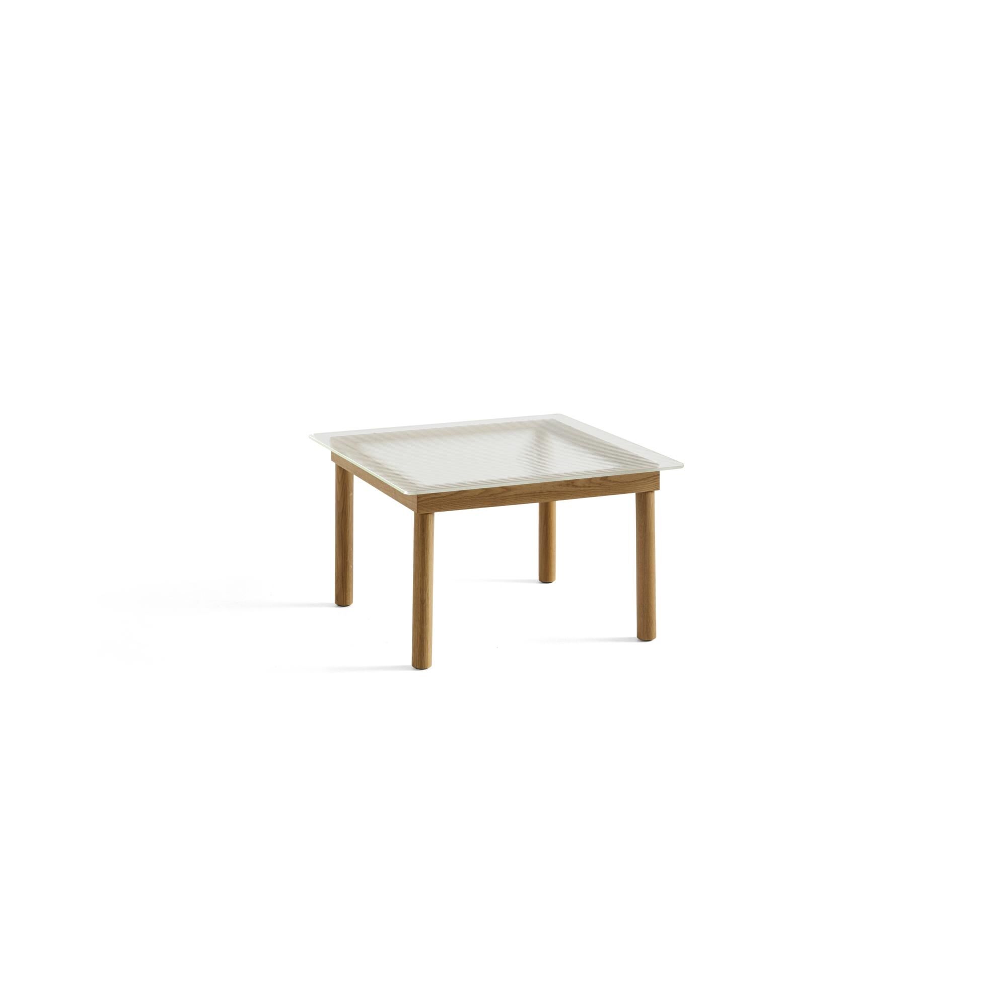 Kofi Salongbord 60x60 Eik/ Klar Rillet Glass