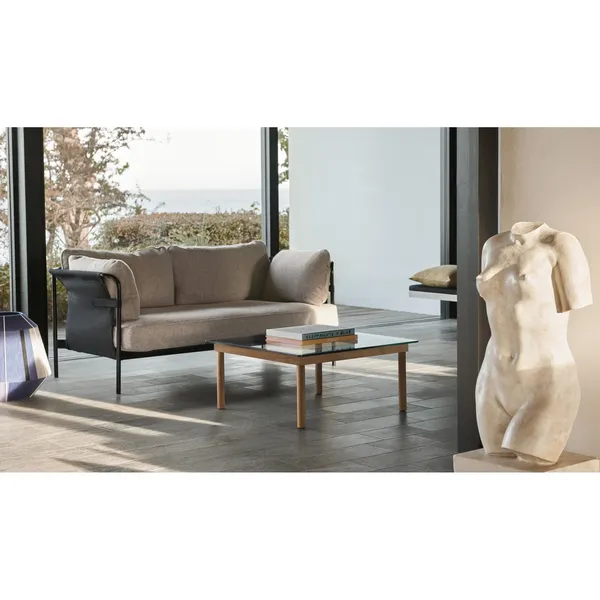 Kofi Coffee Table 60x60 Oak/ Clear Grooved Glass
