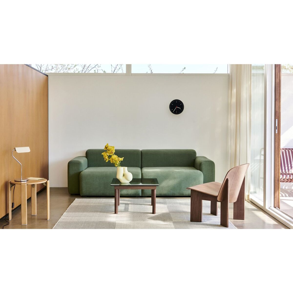 Kofi Couchtisch 60x60 Eiche/ Klar mit Rillen