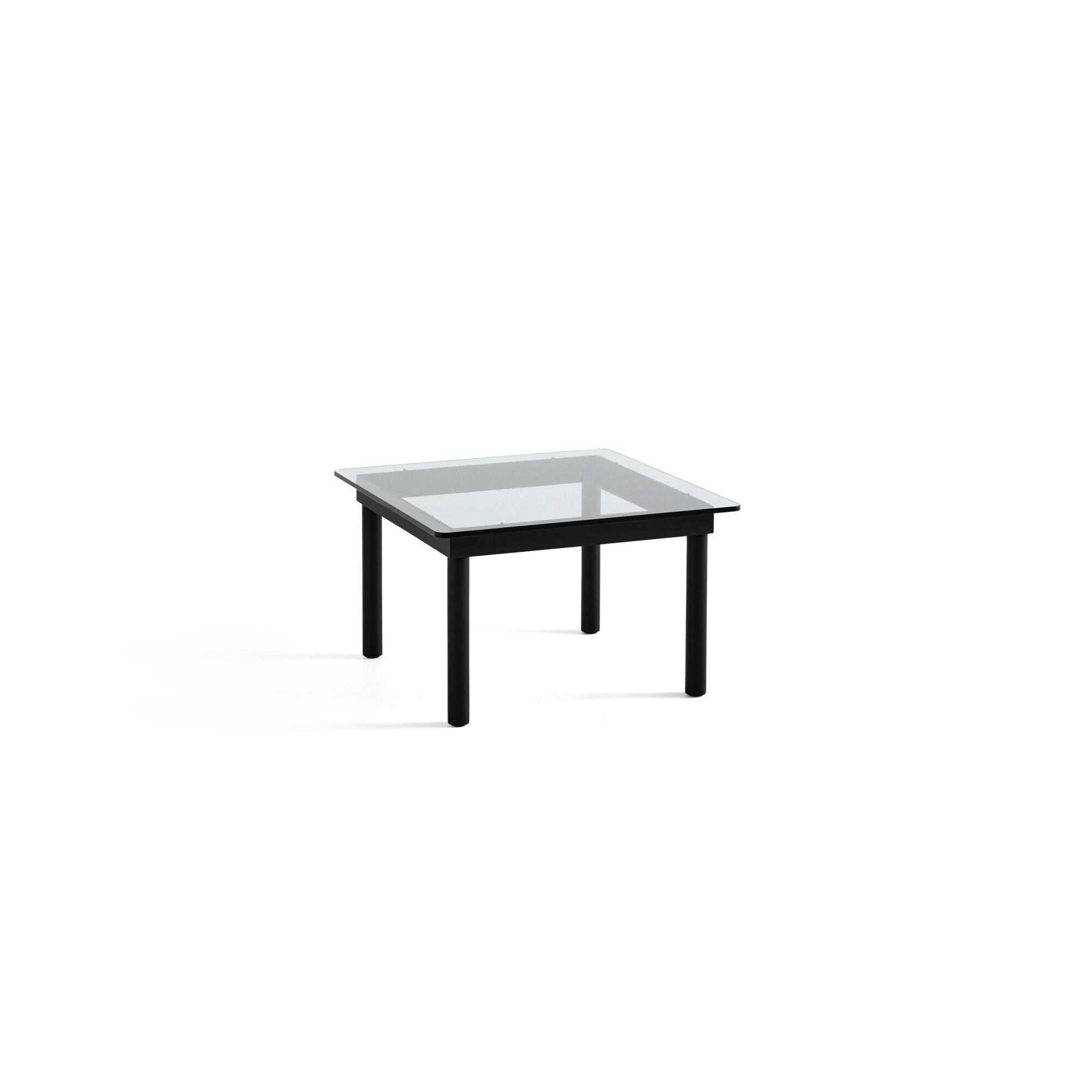 Kofi Salongbord 60x60 Sort Eik/ Klar Glass