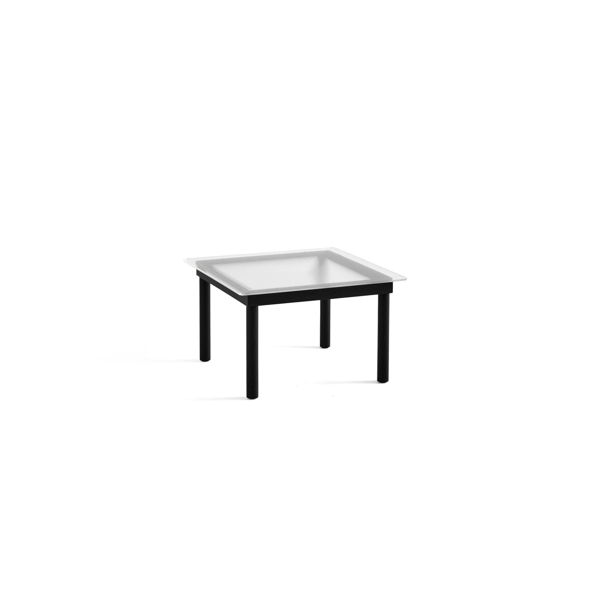 Kofi Sofabord 60x60 Sort Eg/Klar Rillet Glas
