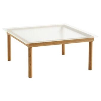 Kofi Salongbord 80x80 Eik/ Klar Rillet Glass