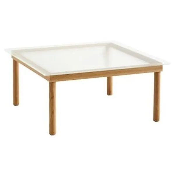 Kofi Coffee Table 80x80 Oak/ Clear Grooved Glass