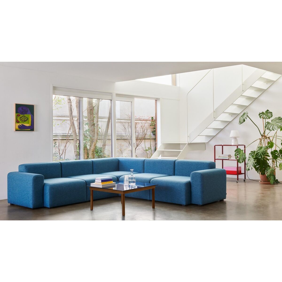 Kofi Couchtisch 80x80 Eiche/ Klar mit Rillen
