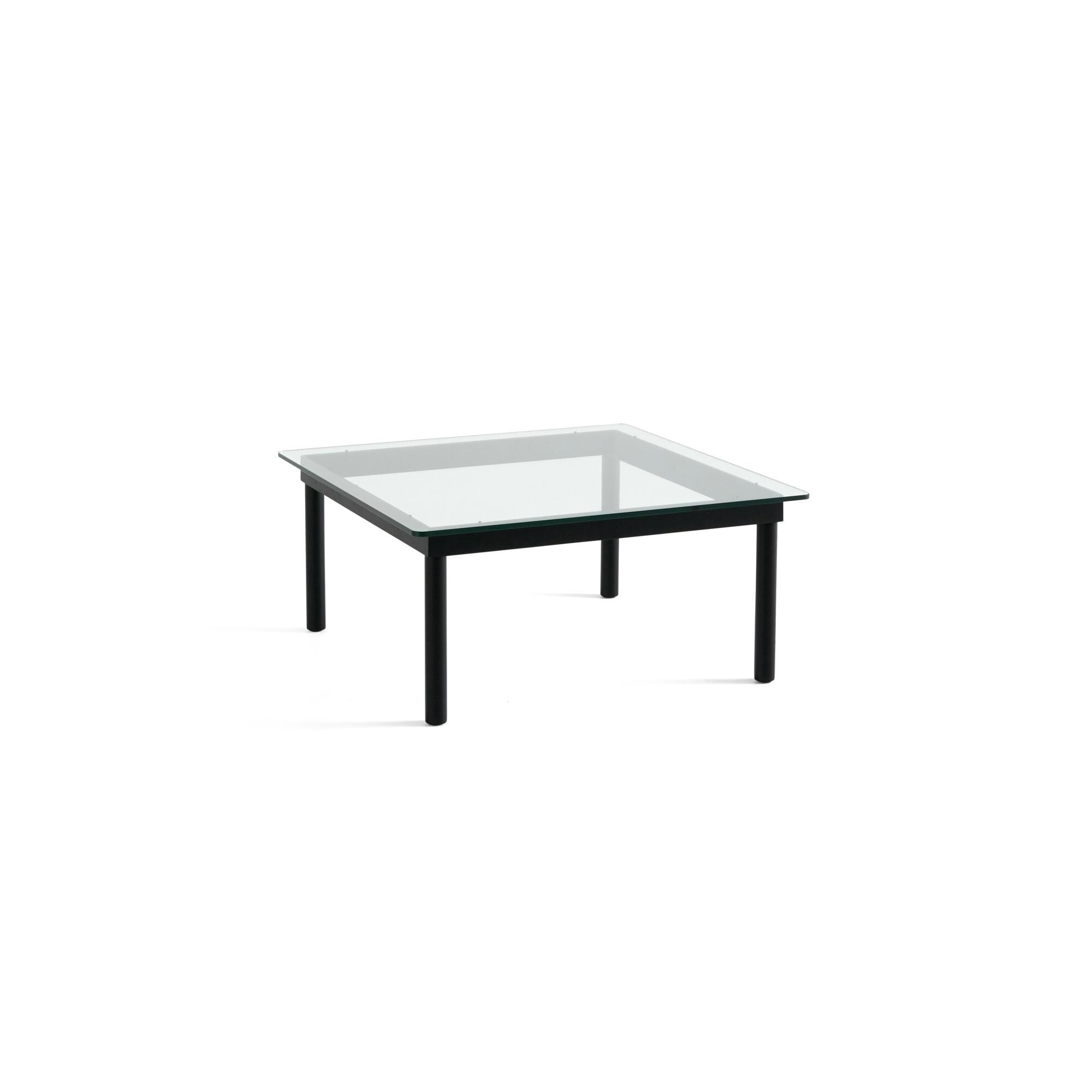Kofi Salongbord 80x80 Sort Eik/ Klar Glass