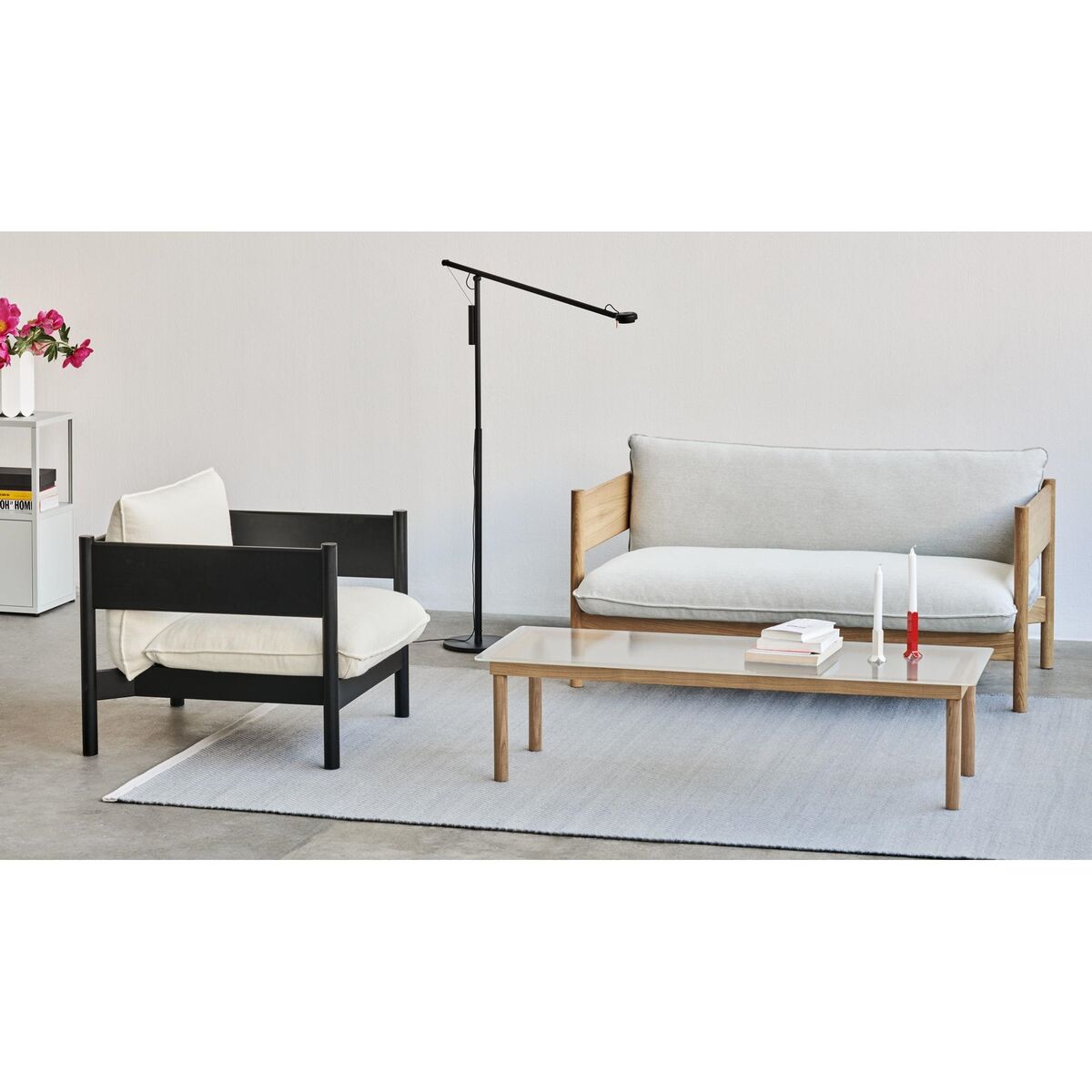 Kofi Salontafel 140x50 Eikenhout/ Helder Glas