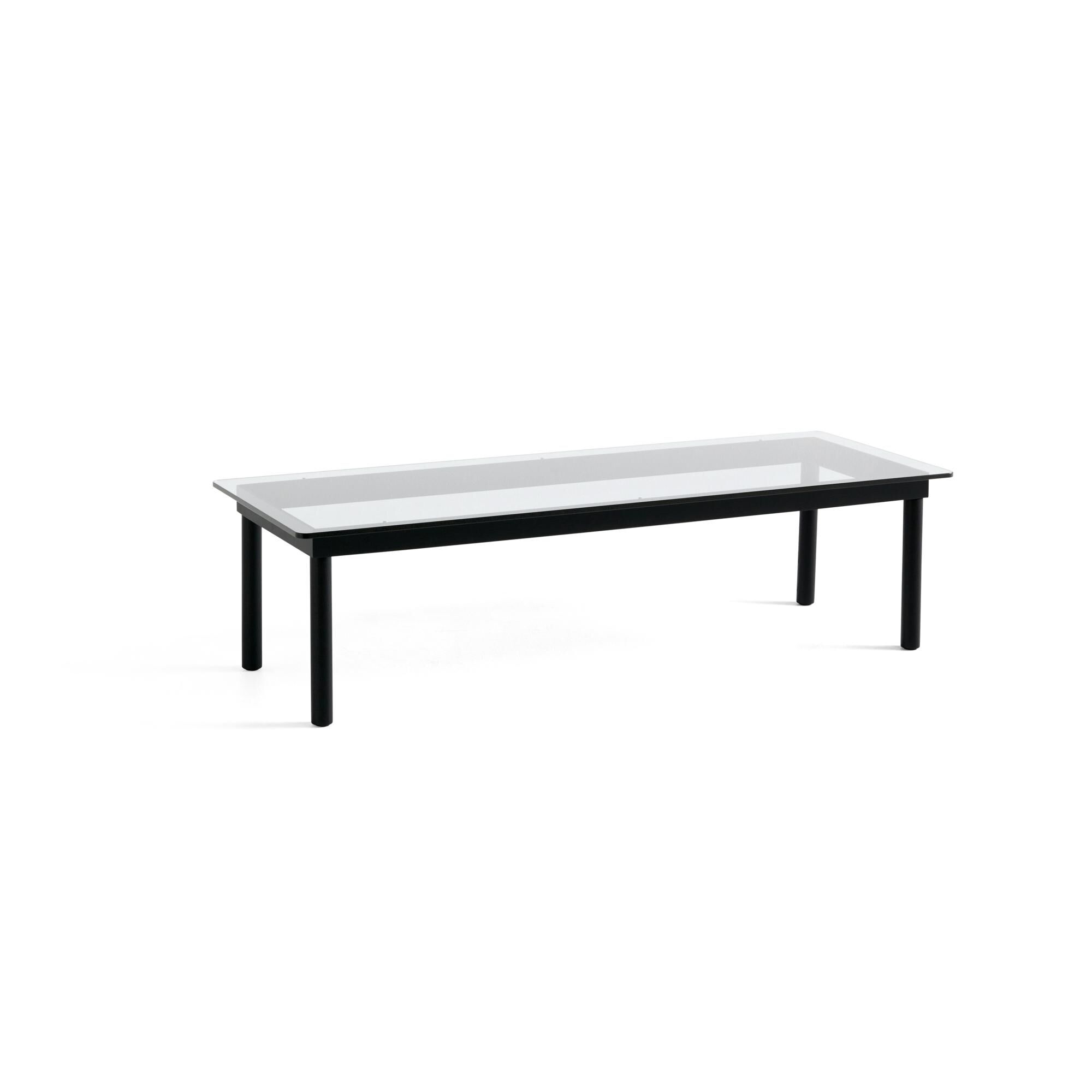 Kofi Sofabord 140x50 Sort Eg/Klar Glas