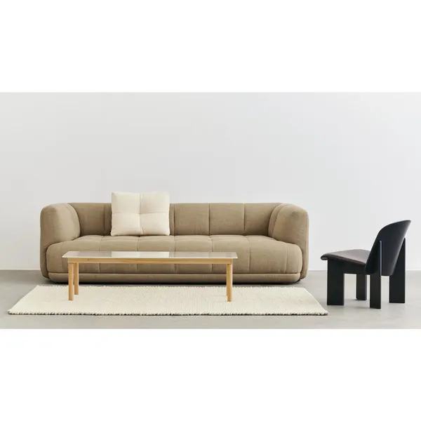Kofi Couchtisch 140x50 Schwarz Eiche/ Klar Gerilltes Glas