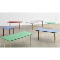 Two-Colour Dining Table Ø105 Ochre/Blue
