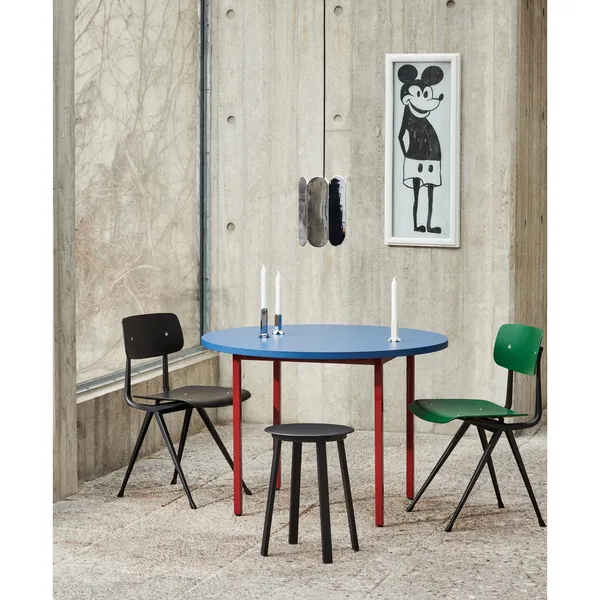 Two-Colour Dining Table Ø105 Maroon Red/Red