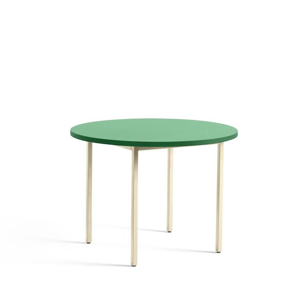 Tweekleurige Eettafel Ø105 Ivoor/Groen Munt